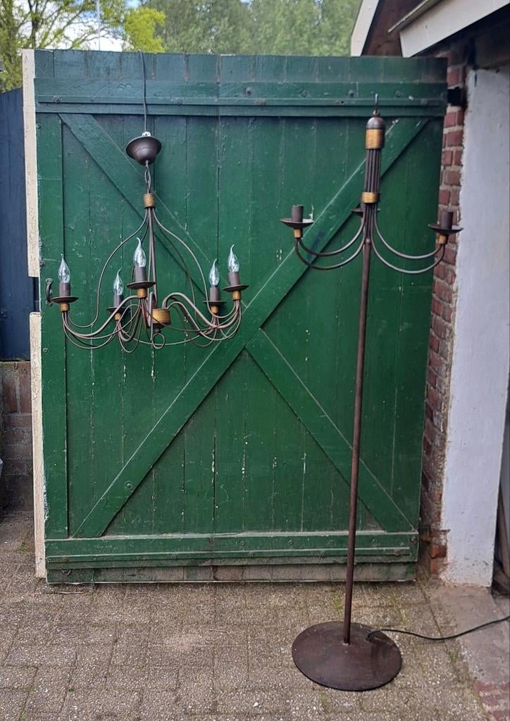 Set van staande lamp en hanglamp, antiek, Ophalen