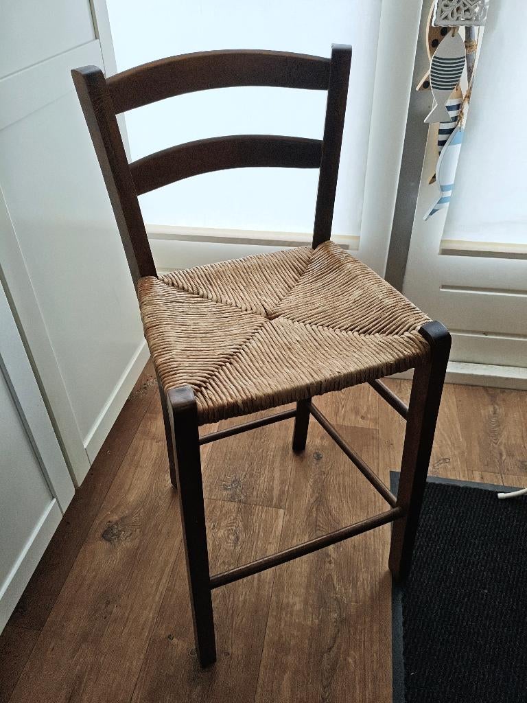 Rieten krukje, Huis en Inrichting, Ophalen, Gebruikt, Hout