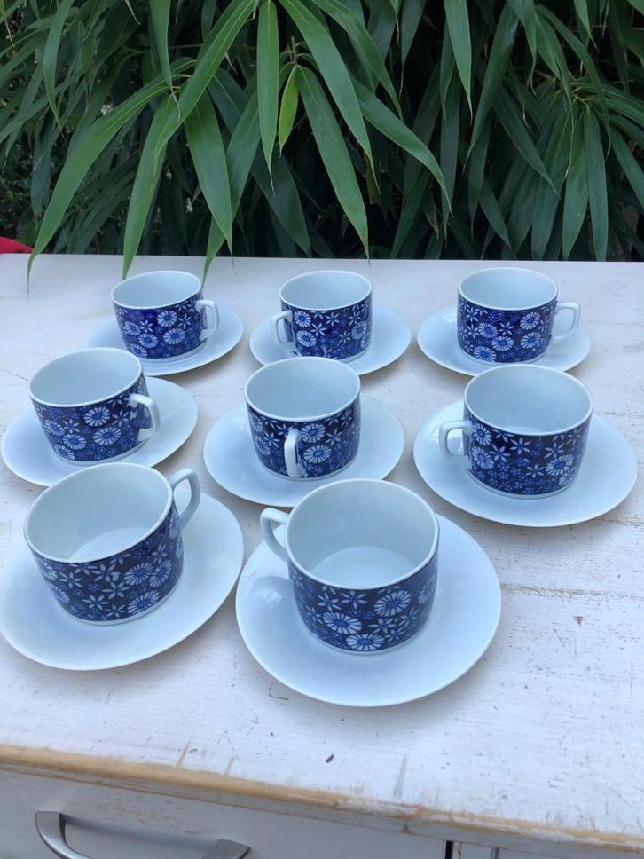 Vintage 8-delige Nippon porseleinen theekopset, Antiek en Kunst, Antiek | Porselein, Ophalen of Verzenden