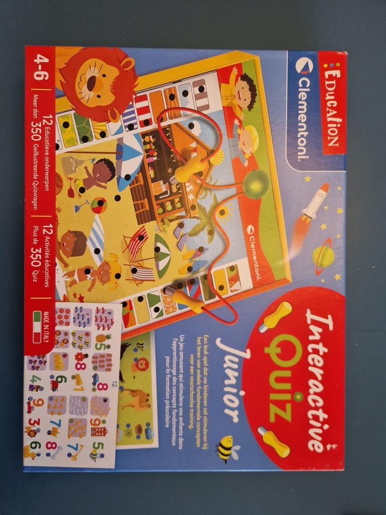 Clementoni Interactive Quiz Junior - Educatief spel 4-7 jaar, Ophalen, Zo goed als nieuw, Taal en Lezen, Met licht