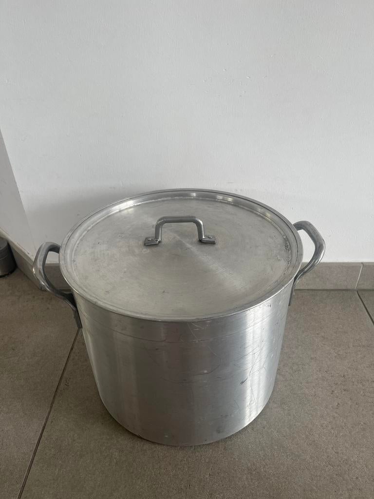 Grote Aluminium Pan 20-24L - Ideaal voor Soep/Stoofpot, Ophalen of Verzenden, Gebruikt, Aluminium, Kookpan of Snelkookpan