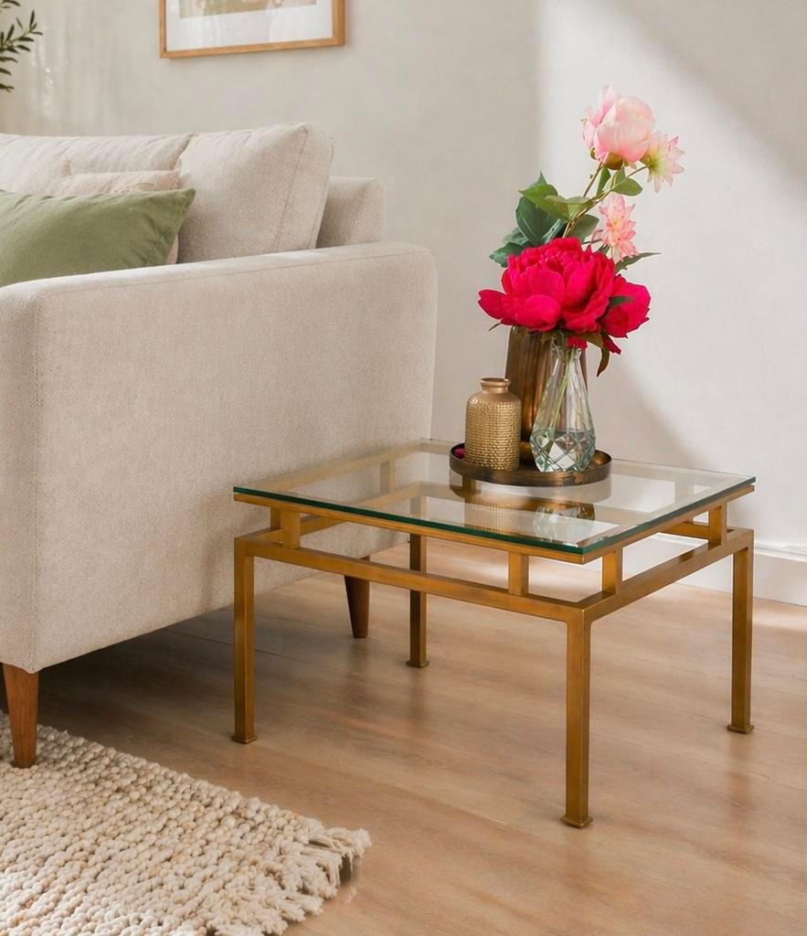 Super mooi vintage / Hollywood regency bijzettafeltje, Huis en Inrichting, Tafels | Bijzettafels, Ophalen, Minder dan 45 cm, Vintage. Hollywood regency