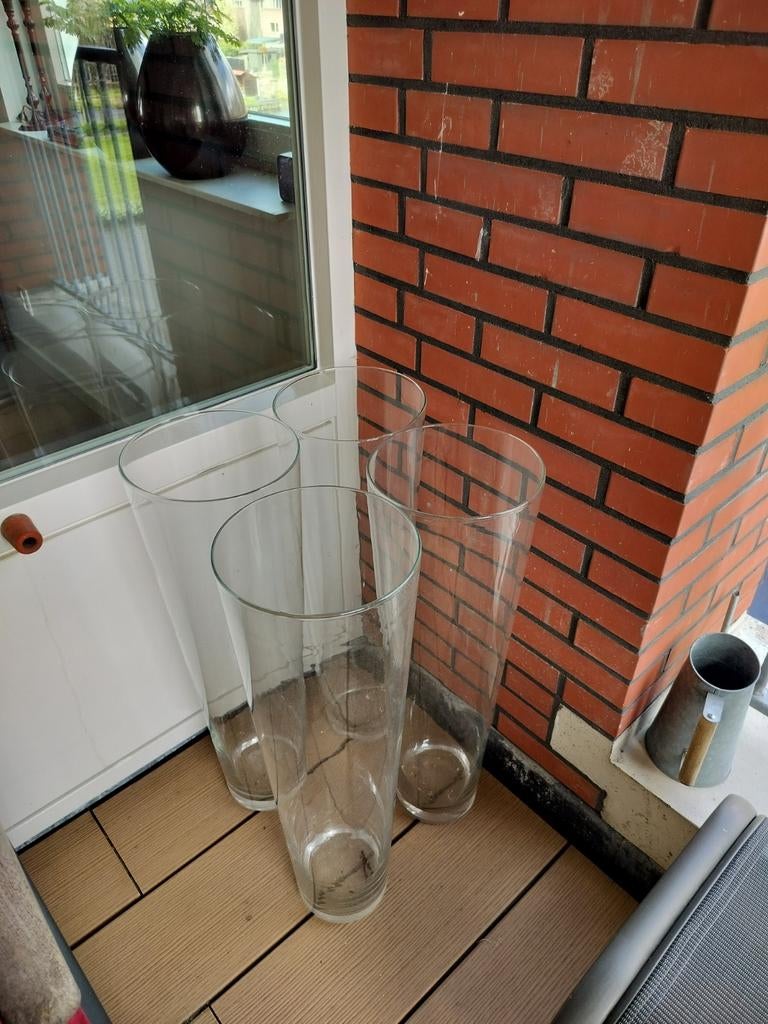 Grote glazen vazen., Huis en Inrichting, Woonaccessoires | Vazen, Ophalen, Overige kleuren, 50 tot 75 cm, Glas