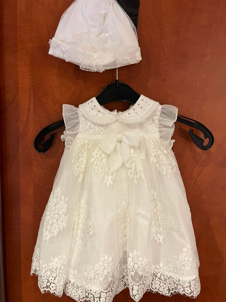 MONNALISA jurk van kant en strass met MUTS maat 74 NIEUW, Kinderen en Baby's, Babykleding | Maat 74, Meisje, Jurkje of Rokje, Ophalen of Verzenden