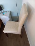 Eetkamerstoelen, Huis en Inrichting, Stoelen, Gebruikt, Wit, Leer, Ophalen of Verzenden