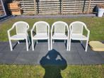 Kuipstoeltjes (4) met kussentjes, Tuin en Terras, Tuinstoelen, Ophalen, Gebruikt, Kunststof, Stapelbaar