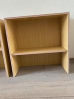 Twee houten opzetkasten met planken, Ophalen, Met plank(en), Gebruikt, 50 tot 100 cm