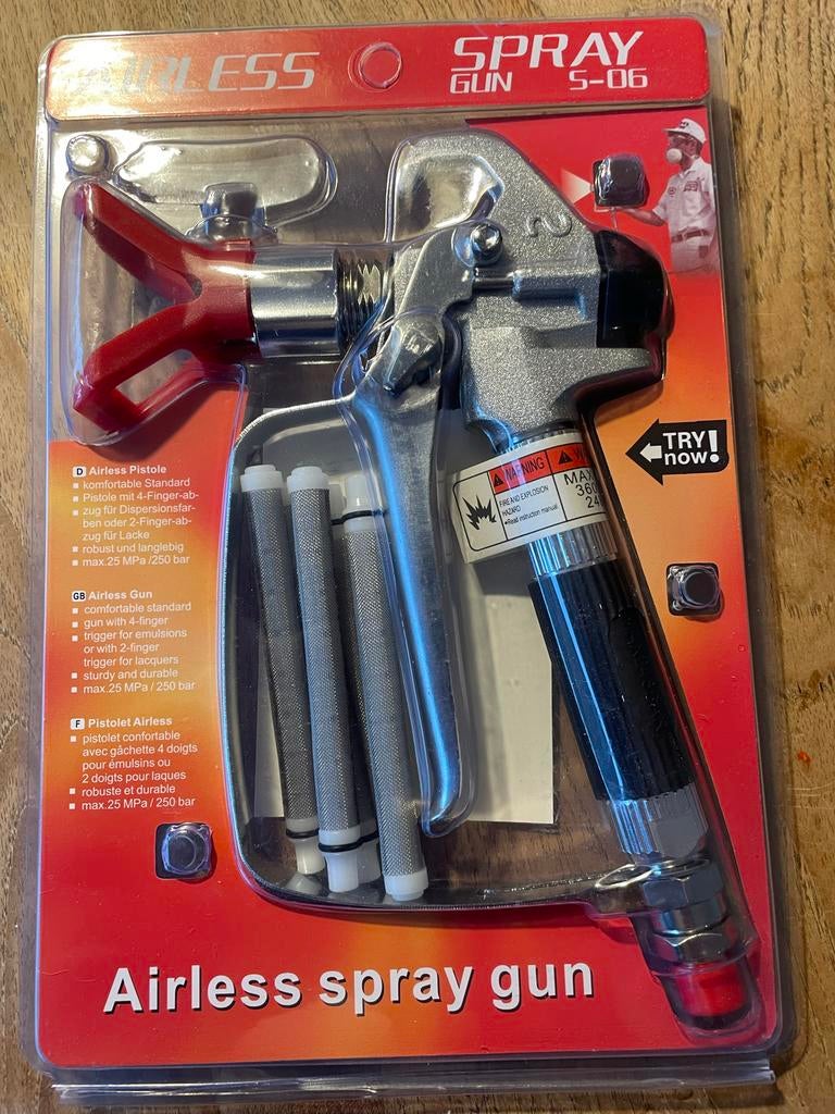 Airless spuitpistool met spuittips, Ophalen, Nieuw, Verfspuit of Verfpomp