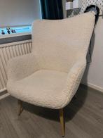 Comfortabele Fauteuil in Teddy Stof - Crème Wit, Huis en Inrichting, Ophalen, Zo goed als nieuw, Stof, 75 tot 100 cm