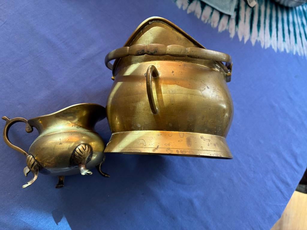 antieke koperen kan 2 stuks koperen  ketel koper, Antiek en Kunst, Antiek | Koper en Brons, Ophalen of Verzenden