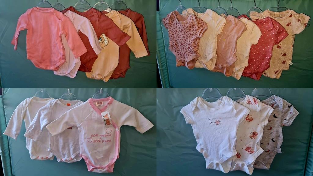 Grote partij baby rompers maat 50/56 30 stuks, Ophalen of Verzenden, Gebruikt, Prenatal, Meisje