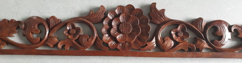 Teakhouten handgesneden lijst 137 x 62 cm binnenmaat, Huis en Inrichting, Woonaccessoires | Lijsten, Ophalen of Verzenden, Hout