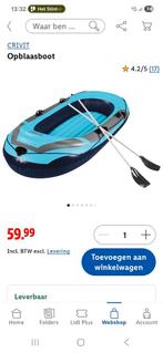 Crivit Opblaasboot Roeiboot met Roeispanen, Ophalen, Nieuw