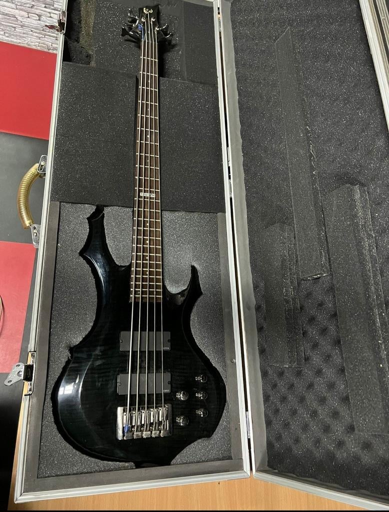 Basgitaar ESP LTD 5-snarig gunsmoke Grey, Ophalen, Zo goed als nieuw, 5-snarig