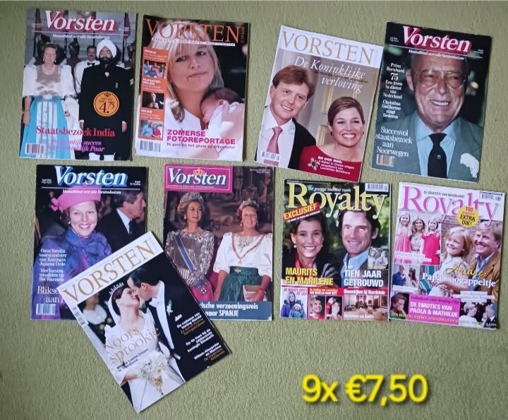 9x Vorsten magazine & Royalty, Verzamelen, Ophalen of Verzenden, Gebruikt, Nederland, Tijdschrift of Boek