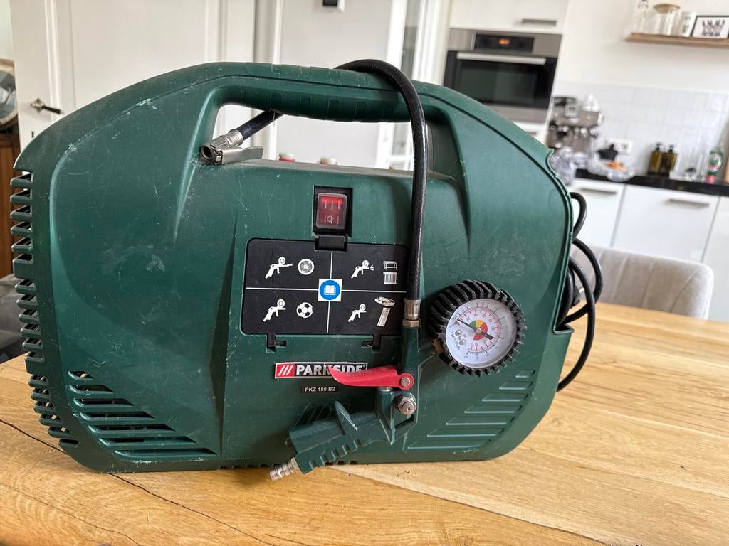 Parkside PKZ 180 B2 Compressor - Compact en Krachtig, Doe-het-zelf en Verbouw, Compressors, Gebruikt, 6 tot 10 bar, Ophalen of Verzenden