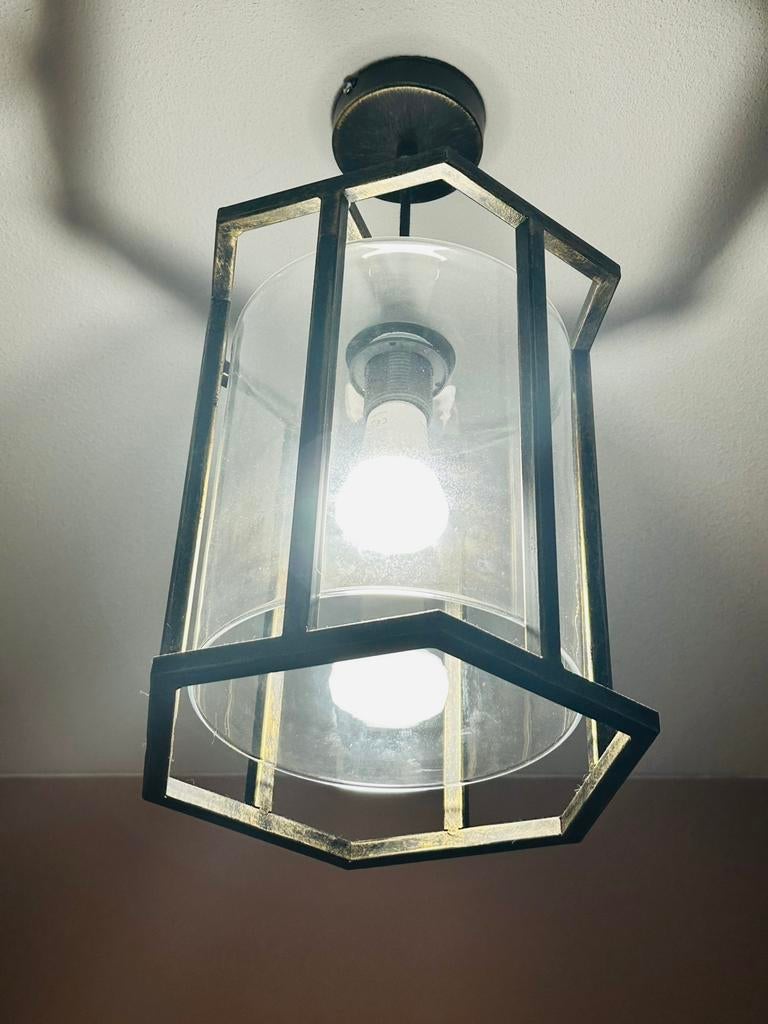 Hanglamp brons, Ophalen of Verzenden, Gebruikt, Metaal