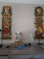Set van 2 Balinese Houten Wandpanelen - Handgesneden, Ophalen of Verzenden