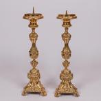 Set van 2 kerkkandelaren, messing, Ophalen of Verzenden, Koper of Brons