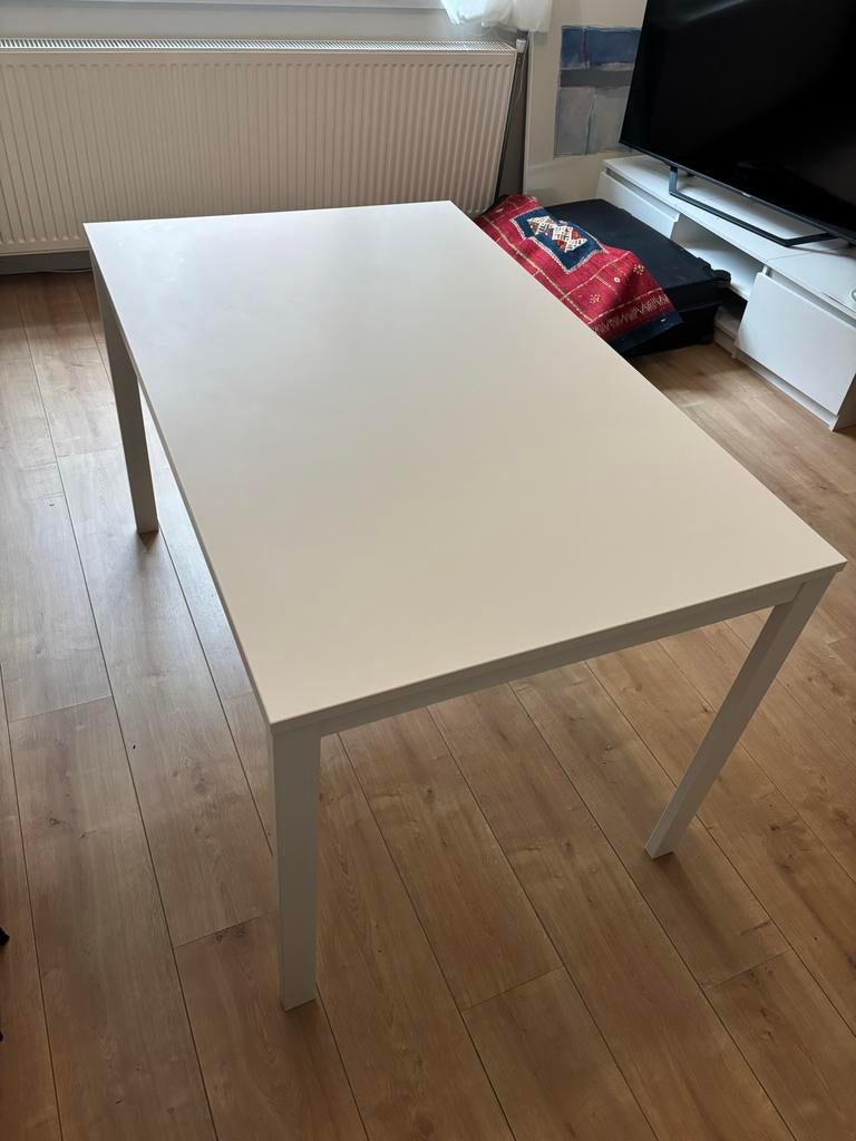 IKEA Witte Uitschuifbare Eettafel 120 (+60) x 75 cm, Huis en Inrichting, Tafels | Eettafels, Overige materialen, Gebruikt, Vijf personen of meer
