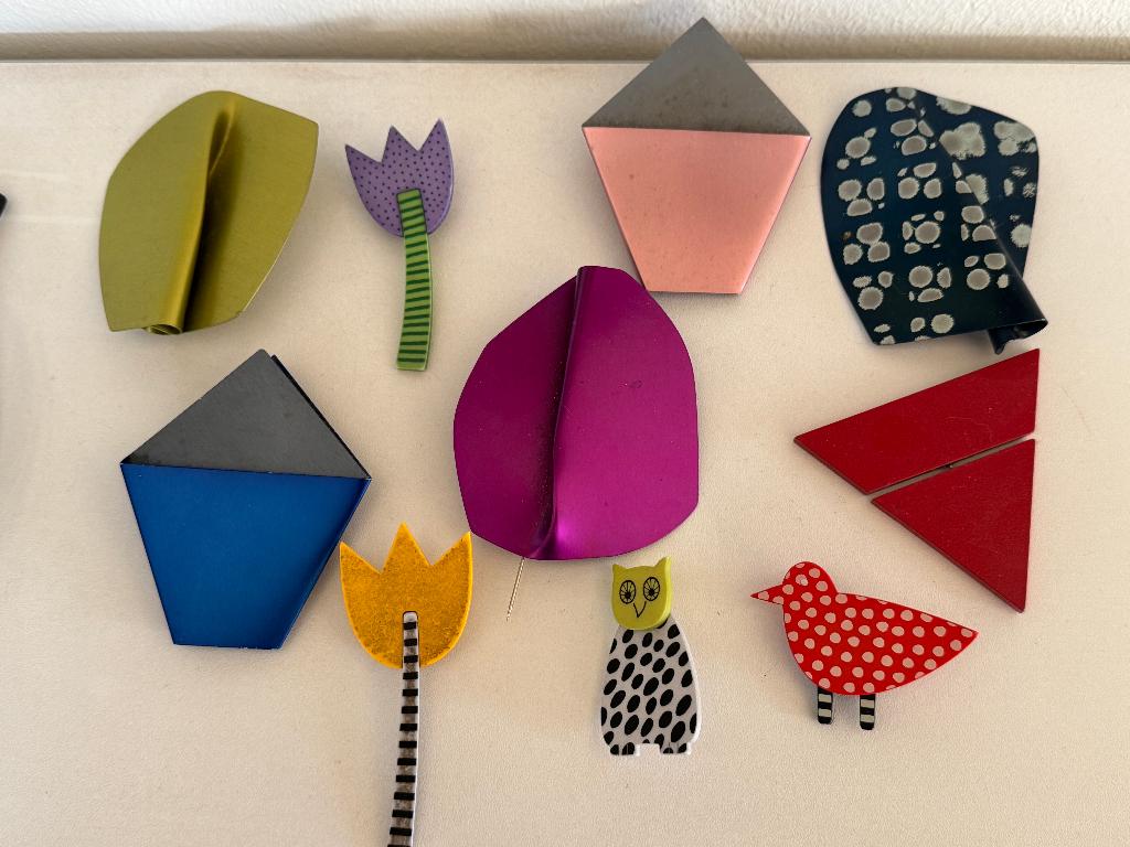 10 moderne broches sieraden, Overige materialen, 4 tot 7 cm, Overige kleuren, Ophalen of Verzenden