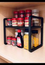 Dubbellaags Kruidenrek Organizer - Zwart Metaal, Ophalen of Verzenden