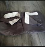 Antraciet verduisterende gordijnen met plooiband, Gebruikt, 100 tot 150 cm, Bruin, 200 cm of meer