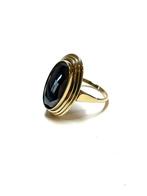 14k gouden ring met een hematiet, -, -, Ophalen of Verzenden, Zo goed als nieuw