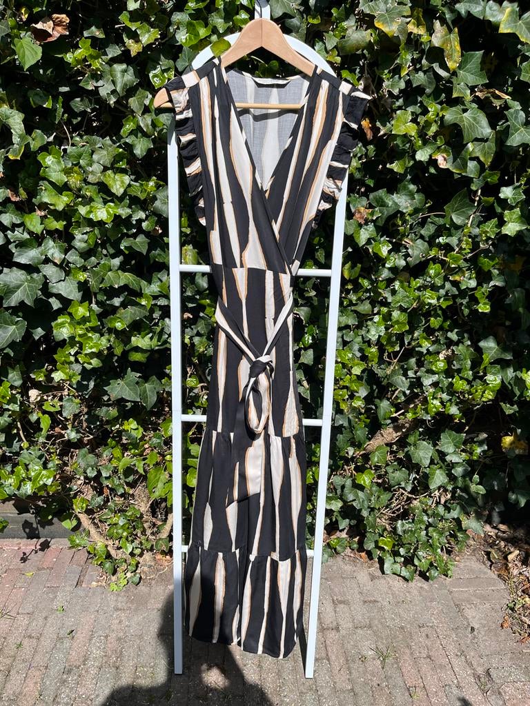 Summum Woman wikkeljurk met streepdessin, maat 36, Zwart, Ophalen of Verzenden, Zo goed als nieuw, Maat 36 (S)
