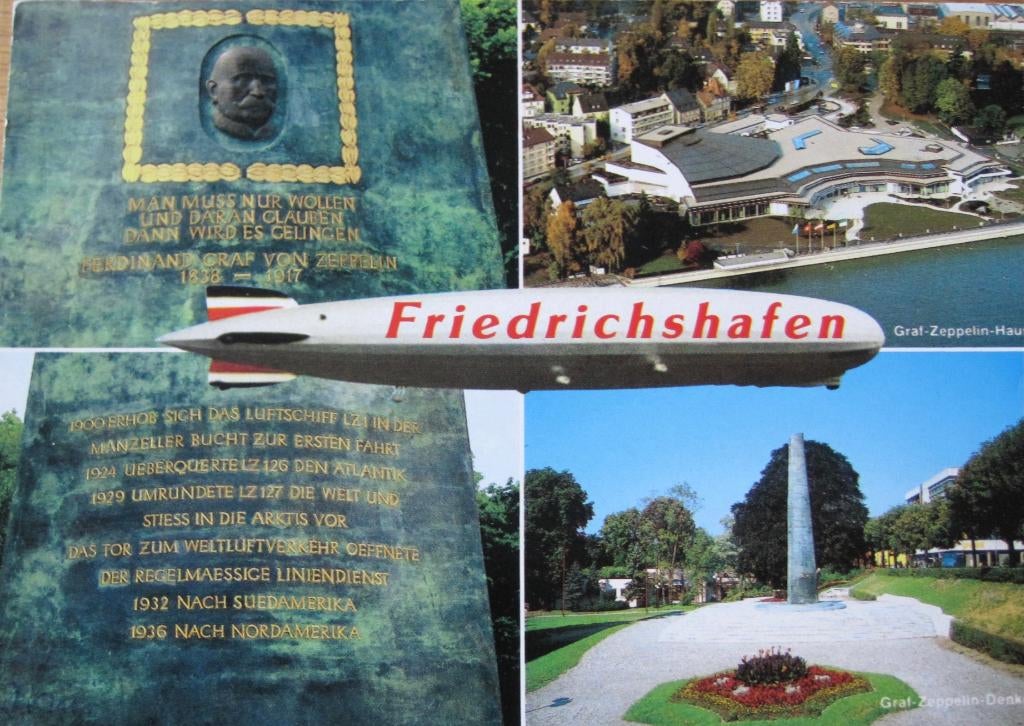 Friedrichshafen met beelden van Zeppelin, Verzenden, 1980 tot heden, Gelopen, Duitsland