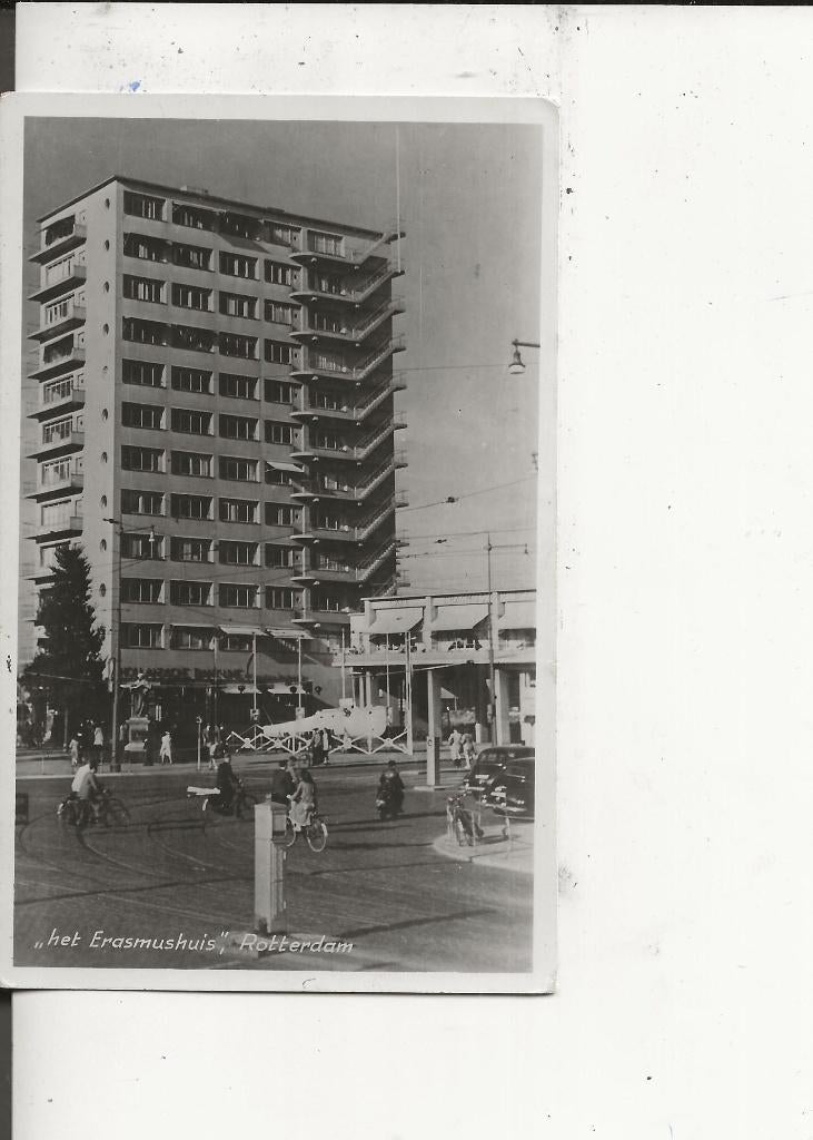Rotterdam Het Erasmushuis, Ophalen of Verzenden, 1940 tot 1960, Gelopen, Zuid-Holland