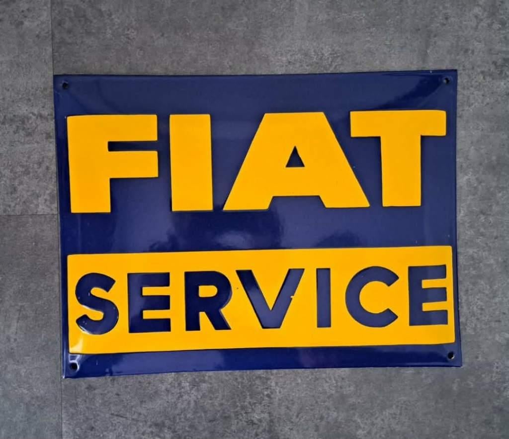 Fiat service emaillen garage reclame bord mancave showroom, Verzamelen, Reclamebord, Ophalen of Verzenden, Zo goed als nieuw, Info@americansaleshop.nl