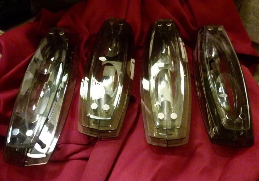vintage set wandlampen VECA Italy space age, Huis en Inrichting, Lampen | Wandlampen, Ophalen, Zo goed als nieuw, Glas, Space age