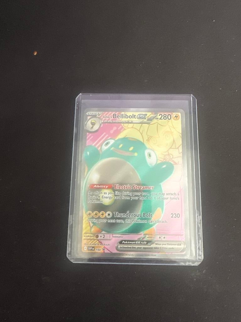 Iono's Bellibolt ex Pokémon Kaart (SV P 194/194), Ophalen of Verzenden, Zo goed als nieuw, Losse kaart