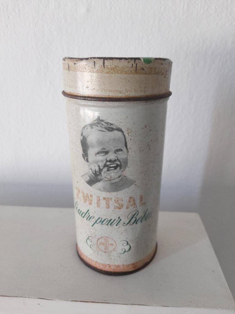 Oud Zwitsal babypoeder blikje busje, Verzamelen, Ophalen of Verzenden, Gebruikt, Overige