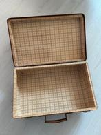 Vintage bruine koffer met geruit interieur, Ophalen, Overige materialen, Gebruikt, Slot