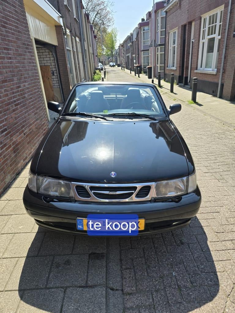 Saab 9-3 2.0 L cabrio bj 2000, Auto's, Saab, Voorwielaandrijving, Zwart, 4 cilinders, Cabriolet