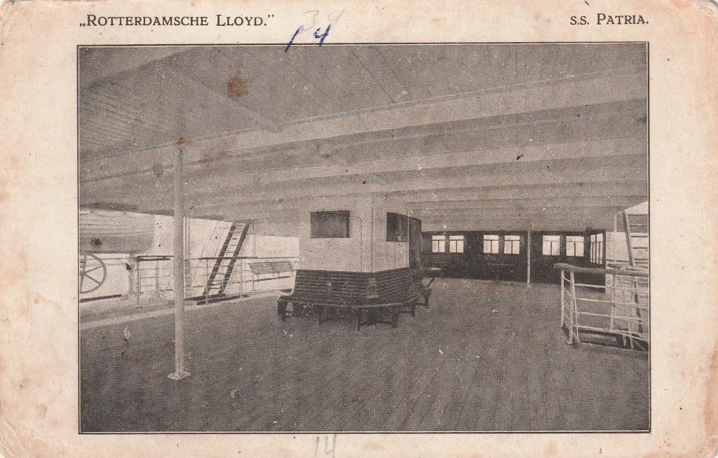 ROTTERDAM s.s. Patria Wandeldek 2e Klasse, Verzenden, Voor 1920, Gelopen, Zuid-Holland