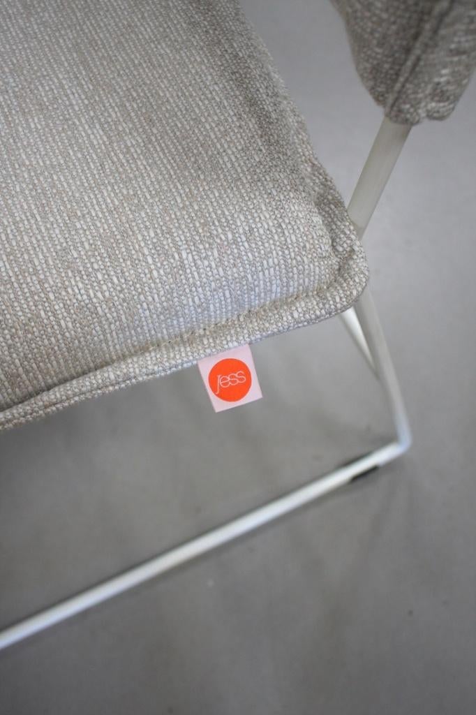 4 luxe eetkamerstoelen tuinstoel Norman Jess stof naturel, Ophalen, Overige kleuren, Zo goed als nieuw, Stof