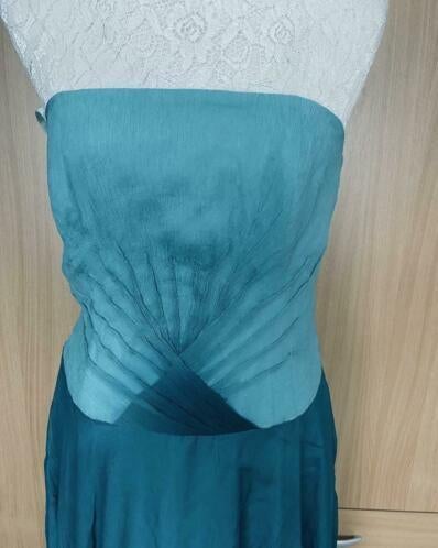 Jurk strapless van Monsoon zijde maat 40 [v], Kleding | Dames, Maat 38/40 (M), Ophalen of Verzenden, Zo goed als nieuw, Onder de knie