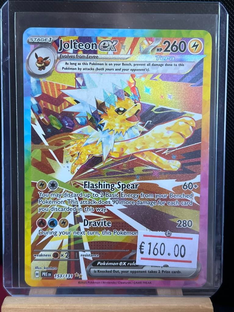 Jolteon EX Tera Pokémon Kaart 153/131, Ophalen of Verzenden, Zo goed als nieuw, Losse kaart, Foil