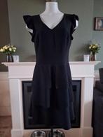 Caroline Biss zwart LBD strook ruches jurk M 38 ruches, Maat 38/40 (M), Verzenden, Zwart, Zo goed als nieuw