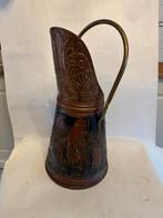 Antiek Koperen kolen bak met Reliëf, Ophalen of Verzenden, Koper