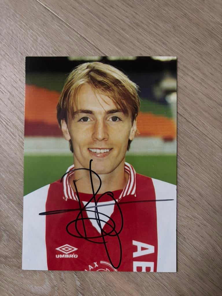 Richard Witschge - Ajax Spelerskaart met Handtekening, Verzamelen, Sportartikelen en Voetbal, Ophalen of Verzenden, Zo goed als nieuw