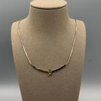 14KT BICOLOR CHOKER MET DIAMANT, Ophalen of Verzenden, Goud, Ketting