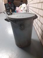Zinken vuilnisemmer vuilnisbak afvalemmer afvalbak prullebak, Ophalen, Zo goed als nieuw, Minder dan 50 cm