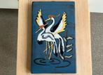 Keramiek Ceramano wandpaneeltje kraanvogels reigers tegel, Ophalen