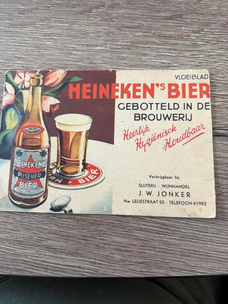 Heineken's Bier Vloeiblad, Ophalen of Verzenden, Gebruikt, Overige typen, Heineken