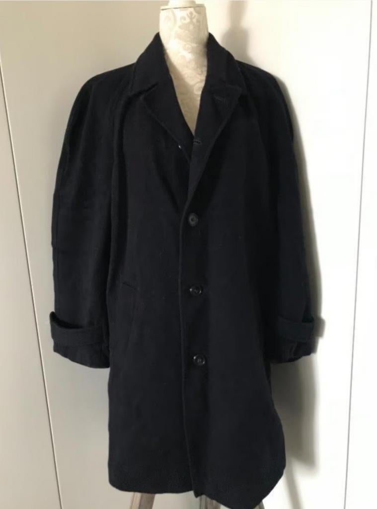 Donkerblauwe Wollen Herenjas, Maat 52/54 (L), Blauw, Ophalen of Verzenden, Zo goed als nieuw