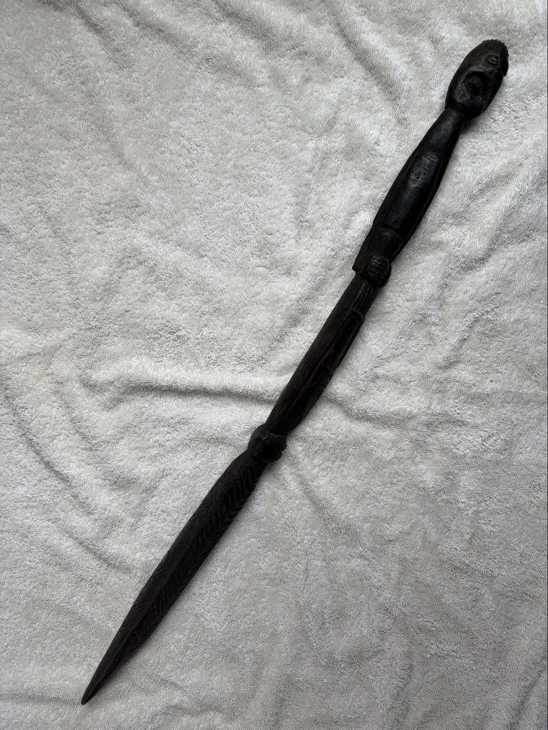 Papua Nieuw Guinea vruchtbaarheidstaf met Figuur etnografica, Antiek en Kunst, Ophalen of Verzenden